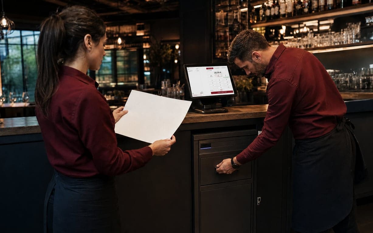Gestion des espèces à la fin d'un service